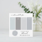 ダスティーブルー&グレー カラーコンビネーションパレットカード 招待状 (スタンド正面)