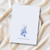 ダスティーブルー＆ゴールドグリッター ウェディング セーブ・ザ・デート 招待状