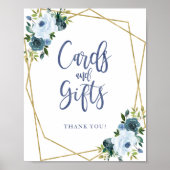 ダスティーブルー ゴールド フラワーカーズ アンド ギフト サイン (正面)