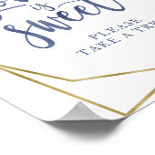 ダスティーブルー ゴールド フローラル ラブ イズ スウィート サイン (角)