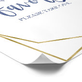 ダスティーブルー ゴールド  水彩 フラワーフェイバーズ サイン (角)