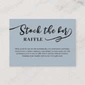 ダスティーブルー スクリプト 在庫のバー ブライダルシャワー エンクロージャーカード (正面)