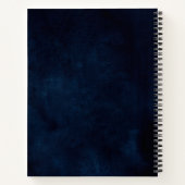 ダスティーブルー スレート ネイビー フラワーブライダルシャワー レシピブック ノートブック (裏面)