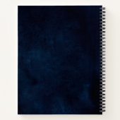 ダスティーブルー スレート ネイビー フラワーブライダルシャワー レシピ ノートブック (裏面)