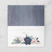 ダスティーブルー ダスティーローズ ゴールド ウォーターカラー フラワープレート プレイスカード (外部開封)