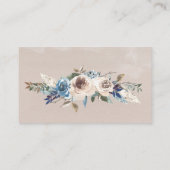 ダスティーブルー ニュートラル フラワー ウェディング 詳細カード エンクロージャーカード (裏面)
