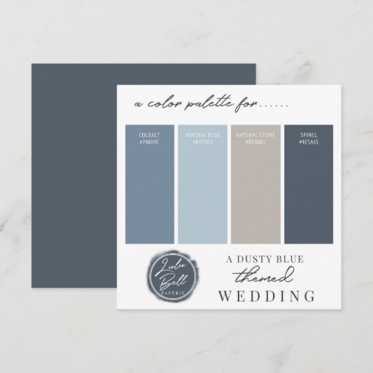 ダスティーブルー ネイビー グレー カラー パレット カード (正面/裏面)