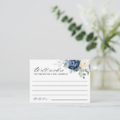 ダスティーブルー ネイビー シャンパン アイボリー ウィッシング ウェル エンクロー エンクロージャーカード (スタンド正面)