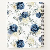 ダスティーブルー ネイビー シャンパン アイボリー ウェディングシャワー ノートブック (裏面)