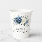 ダスティーブルー ネイビー シャンパン アイボリー ウェディングシャワー 紙コップ (正面)