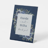 ダスティーブルー ネイビー シャンパン アイボリー ウェディング 台座サイン (正面)