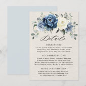 ダスティーブルー ネイビー シャンパン アイボリー ウェディング 詳細 エンクロージャーカード (正面/裏面)