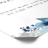 ダスティーブルー ネイビー フラワーブライダルシャワー フラワーバー ポスター (角)