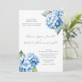 ダスティーブルー ハイドランジア 水彩 結婚式招待状 招待状 (スタンド正面)