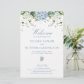 ダスティーブルー ハイドランジア 結婚式 式次第 (スタンド正面)