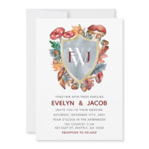 ダスティーブルー バーガンディ 秋のきのこ 結婚式