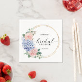 ダスティーブルー パステルピンクのハイドランジア ブライダルシャワー スタンダードカクテルナプキン (インサイチュ)