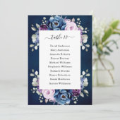 ダスティーブルー パープル ネイビー ライラックの花の席次表 招待状 (スタンド正面)