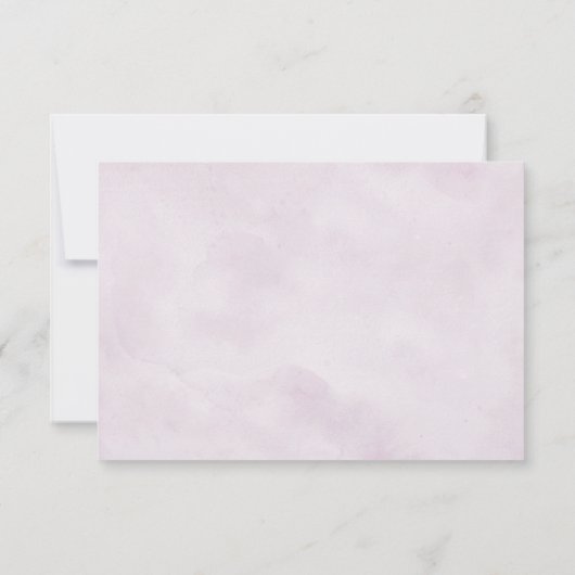 ダスティーブルー パープル ネイビー ライラックの花の結婚式 出欠カード (裏面)