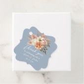 ダスティーブルー ピンクの結婚式のお礼 フェイバータグ (インサイチュ)