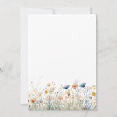 ダスティーブルー ピンクの野の花 75歳の誕生日 招待状 (裏面)