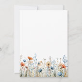 ダスティーブルー ピンク ワイルドフラワーズ 40歳の誕生日 招待状 (裏面)