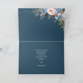 ダスティーブルー ピーチ ブラッシュ ボタニカル フラワーズ ウェディングTh サンキューカード (内部)