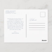 ダスティーブルー フォーエバー&オールウェイズ 結婚式の感謝を込めたカード ポストカード (裏面)