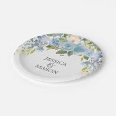 ダスティーブルー フラワーペーパープレート ペーパープレート (アングル)