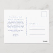 ダスティーブルー | フラワーワコール ウェディング サンクス ポストカード (裏面)