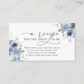 ダスティーブルー フラワー ブライダル シャワー レシピ リクエスト 封 エンクロージャーカード (正面)