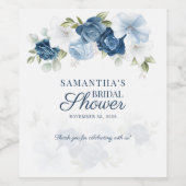 ダスティーブルー フローラル ブルーム ユーカリ プライズ シャワー ワインラベル (シングルラベル)