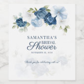 ダスティーブルー フローラル ブルーム ユーカリ プライベートパーティ ワインラベル (シングルラベル)