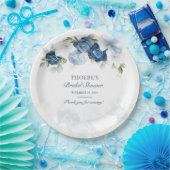 ダスティーブルー フローラル ブルーム ユーカリ 多肉植物 ペーパープレート (パーティー)