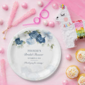 ダスティーブルー フローラル ブルーム ユーカリ 多肉植物 ペーパープレート (パーティー)