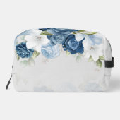 ダスティーブルー フローラル モノグラム スクリプト 水彩 ドップキット (裏面)