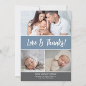 ダスティーブルー　ベイビー写真　発表 サンキューカード (正面)