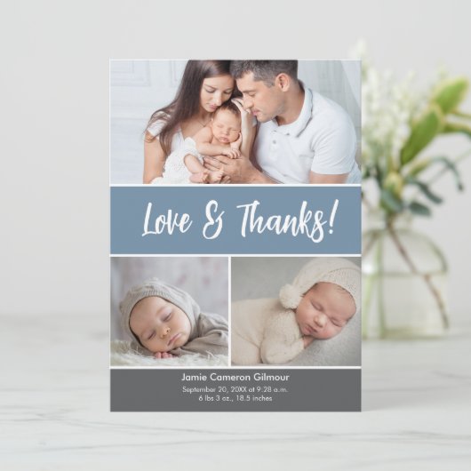 ダスティーブルー　ベイビー写真　発表 サンキューカード (スタンド正面)