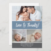 ダスティーブルー　ベイビー写真　発表 サンキューカード (正面/裏面)