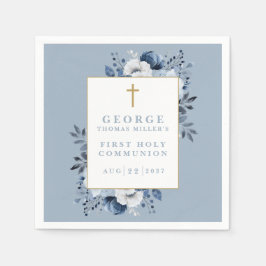 ダスティーブルー ボホ フラワーファーストホーリーコミューン スタンダードカクテルナプキン