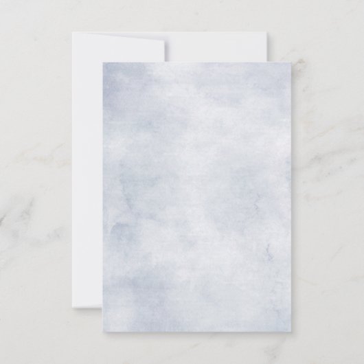 ダスティーブルー マーブ ルーカリプタス幾何学的な結婚式の出欠確認 出欠カード (裏面)