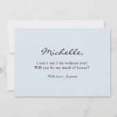 ダスティーブルー・マーブ・ローズ　あなたは私のブライズメイドになってくれる？ 招待状 (裏面)