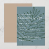 ダスティーブルー ミニマル ライフ セレブレーション 招待状 (正面/裏面)