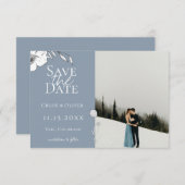ダスティーブルー・メドウの写真でSave The Date 案内状 (正面/裏面)