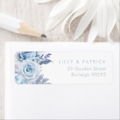 ダスティーブルー モダンウェディング 返信住所ラベル ラベル (インサイチュ)