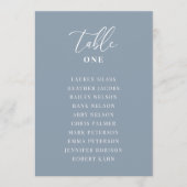 ダスティーブルー モダンエレガント ウェディングテーブル席札カード (正面)