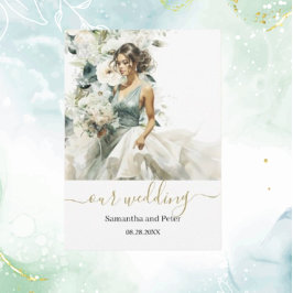 ダスティーブルー ユーカリグリーン  招待状