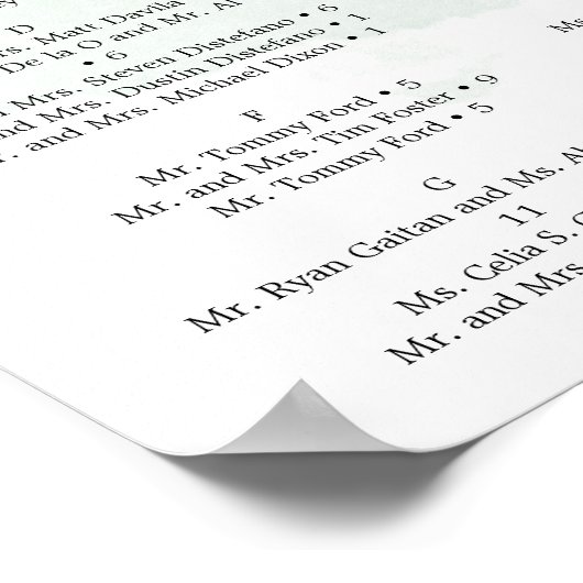 ダスティーブルー ユーカリ ウェディング 席次表 看板 ポスター (角)