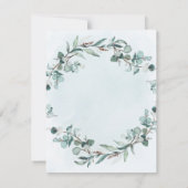 ダスティーブルー ユーカリ グリーン ブランチ & バブル 招待状 (裏面)