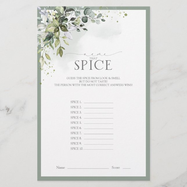 ダスティーブルー ユーカリ フラワーブライダルシャワーゲーム (正面)